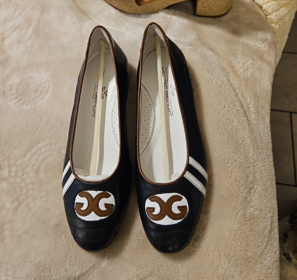 Walter Genuin Elegant Black and Brown White Accent Golf Shoes